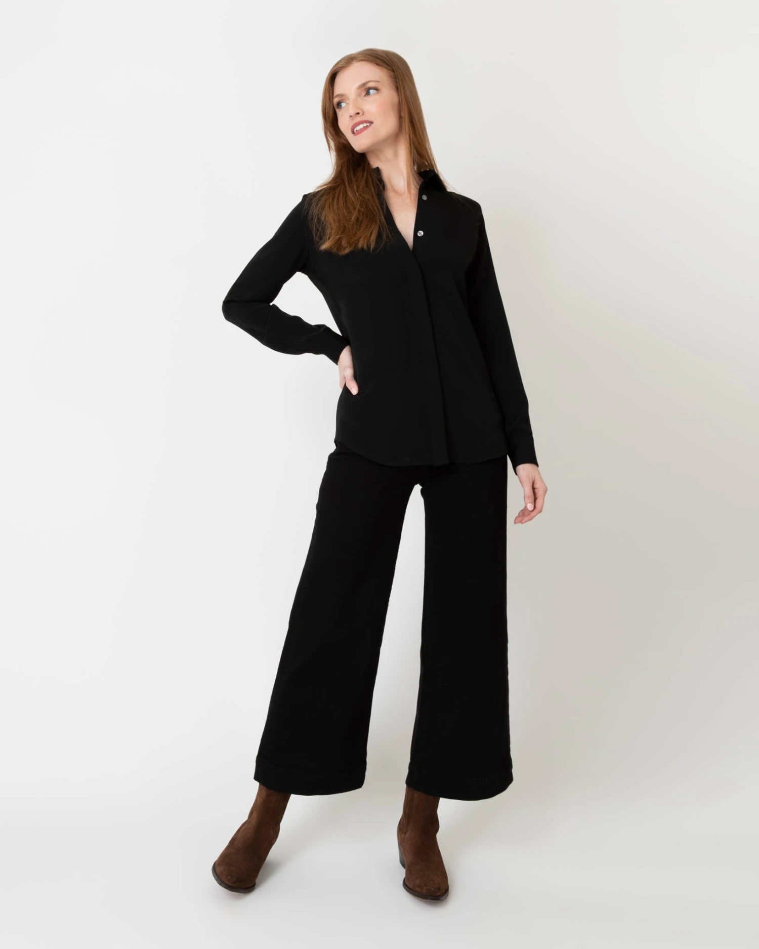 Icon Blouse In Black Silk Crepe De Chine - Image 4