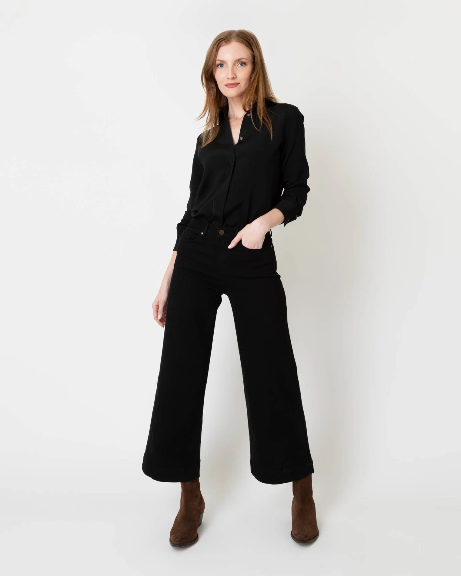 Icon Blouse In Black Silk Crepe De Chine - Image 2