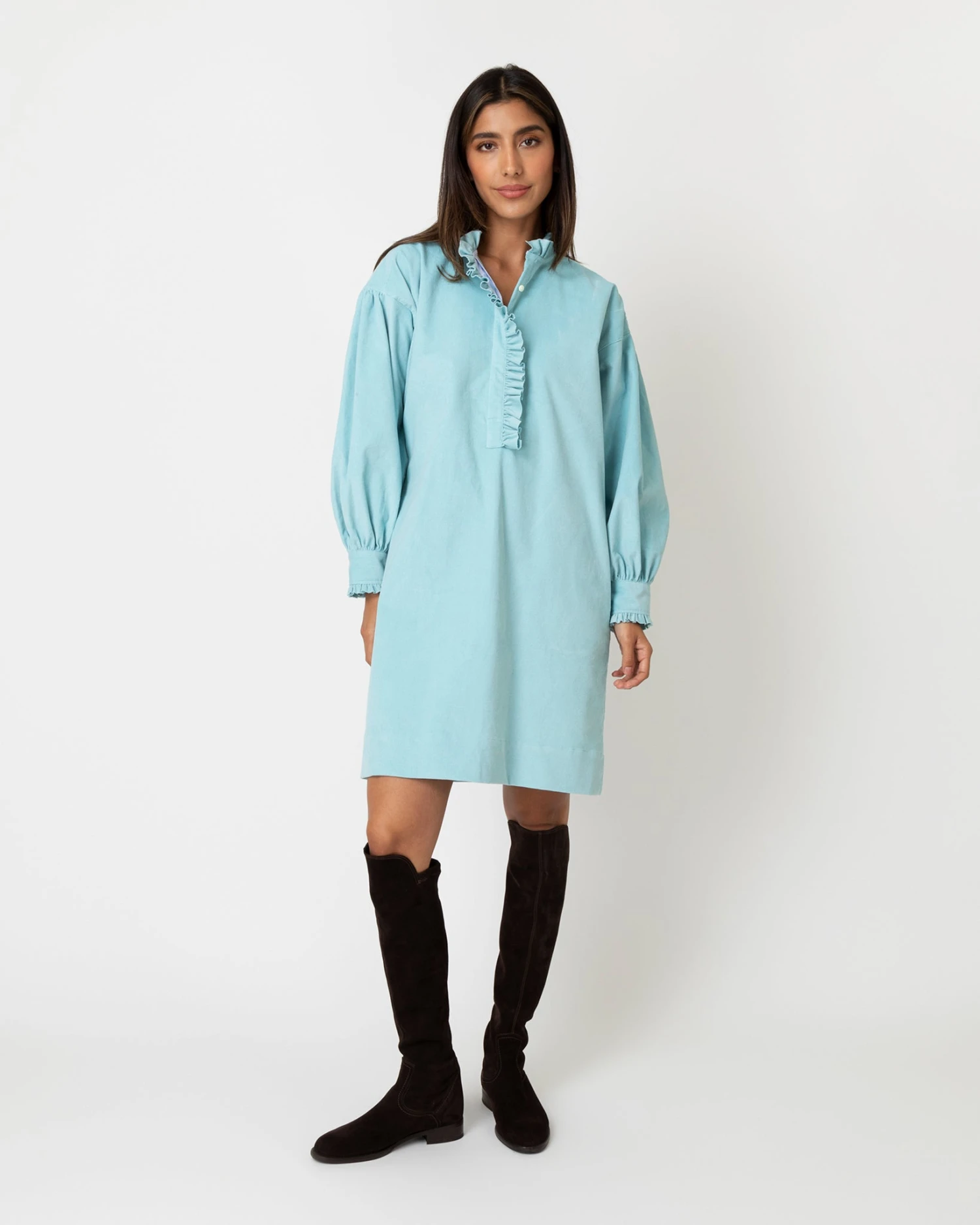 Adaline Dress In Skyline Stretch Cord - Image 6