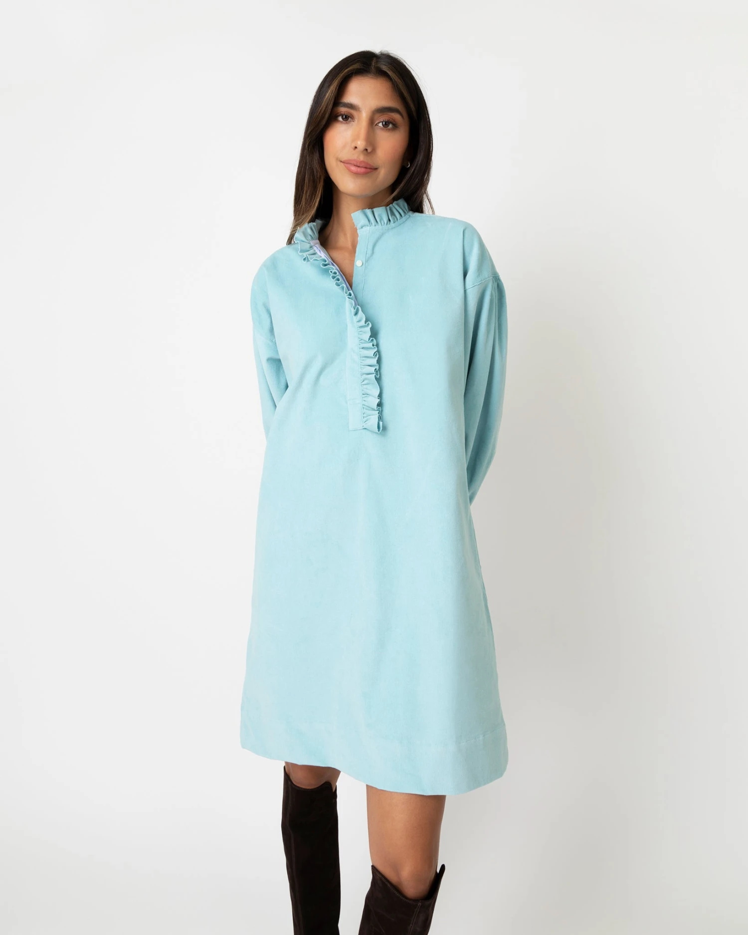 Adaline Dress In Skyline Stretch Cord - Image 5