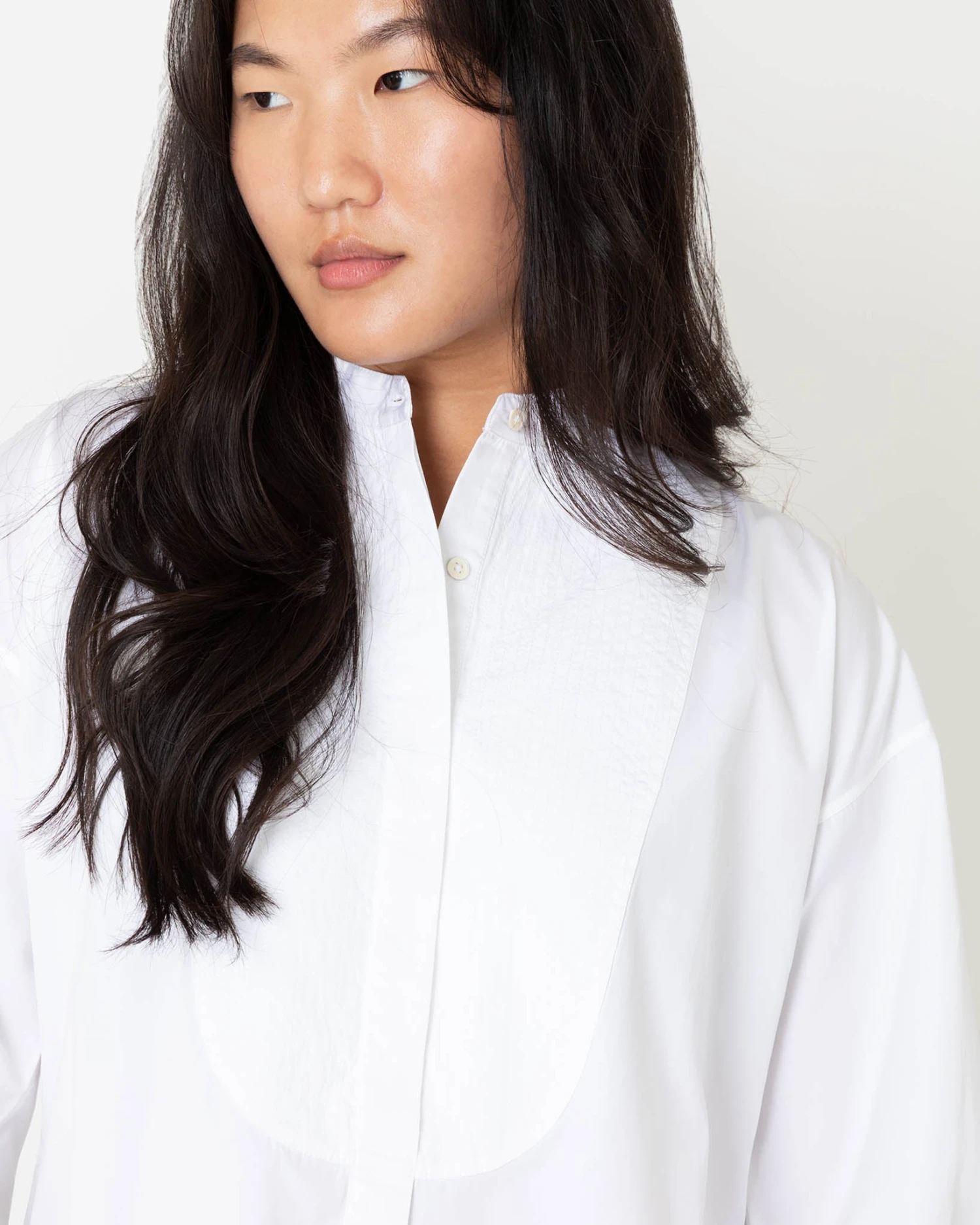 Indira Bib-Front Tunic In White Poplin - Image 4