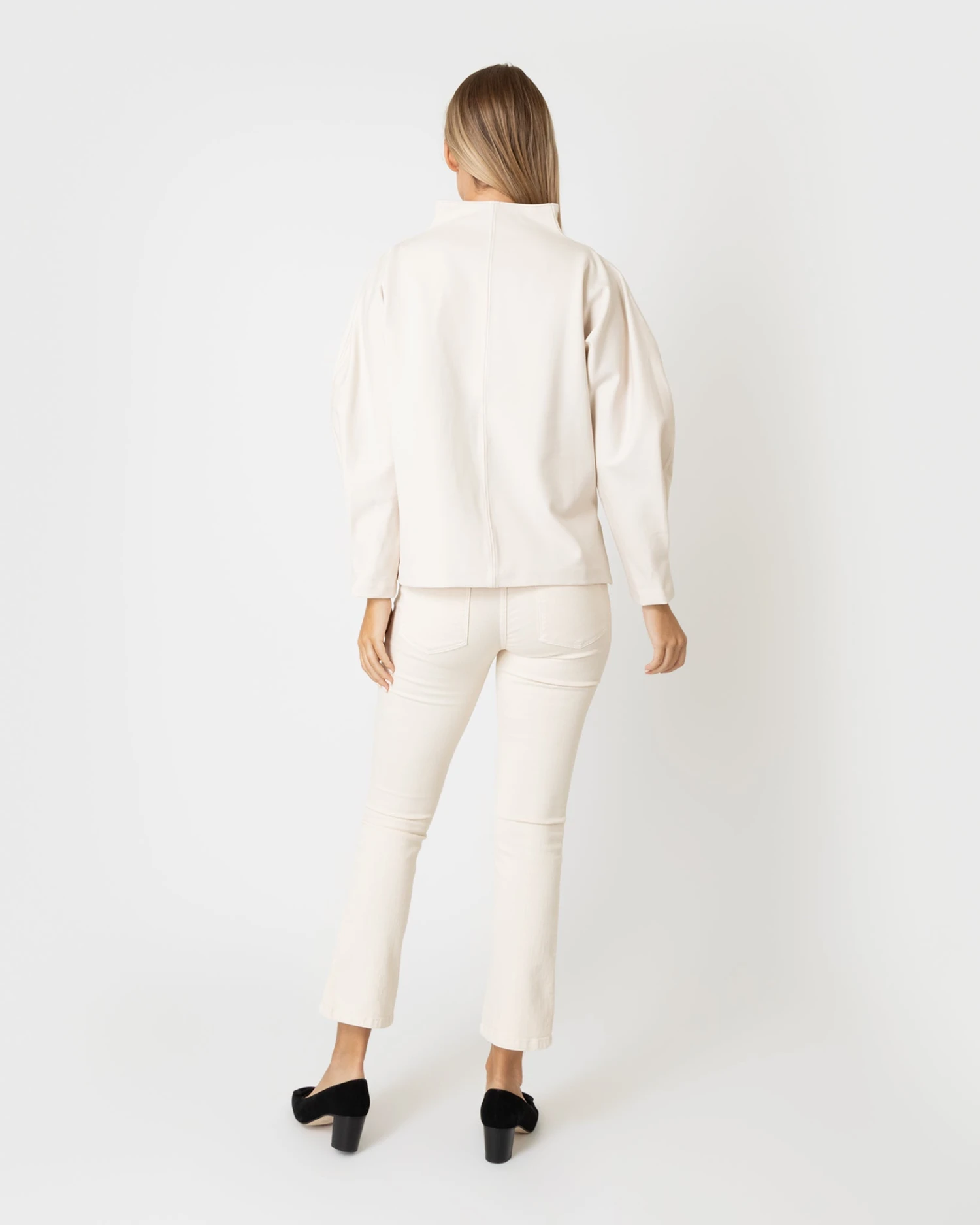 Violet Top In Bisque Bi-Stretch Tricotine - Image 4