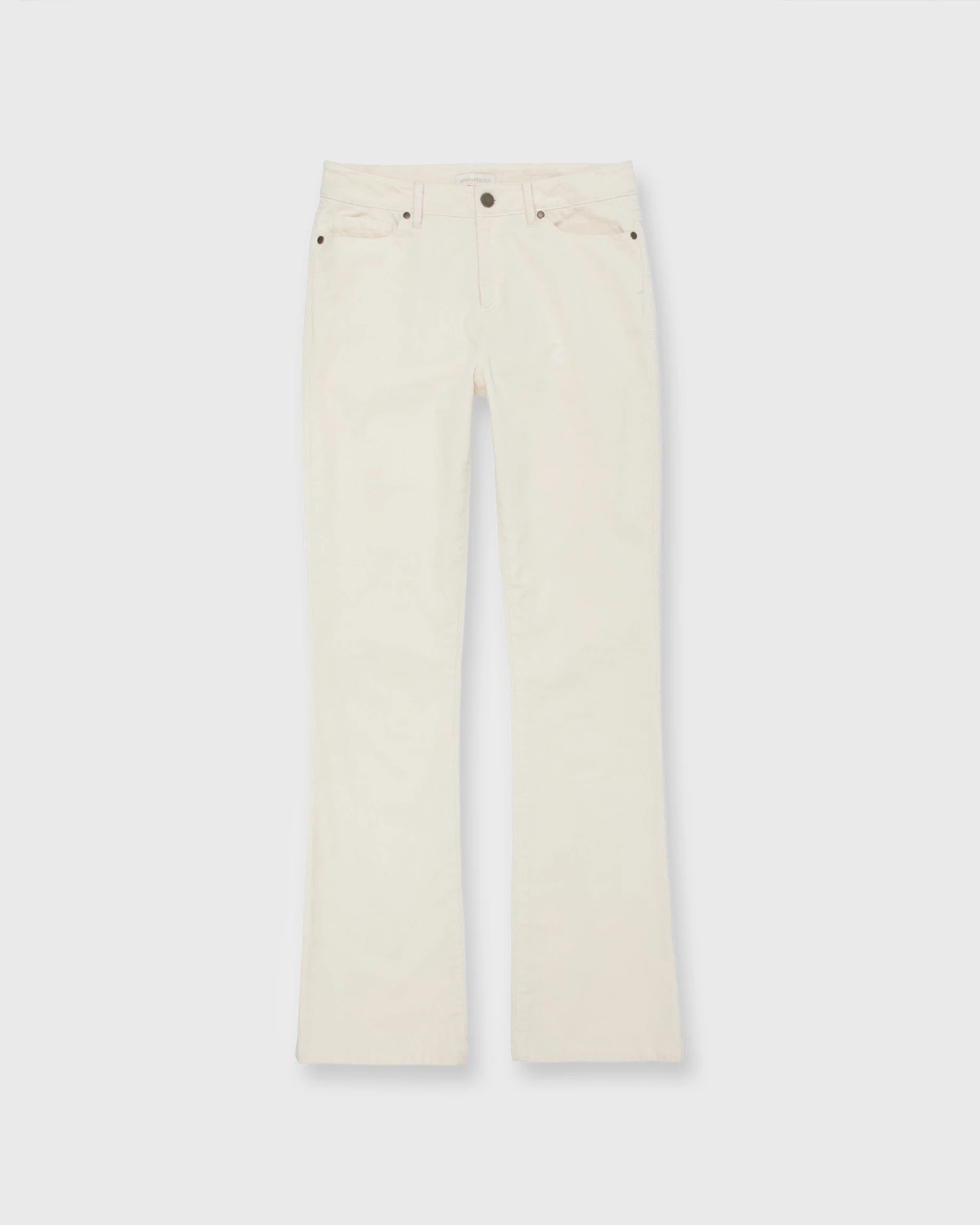 Flare Cropped 5-Pocket Pant In Ivory Stretch Cord