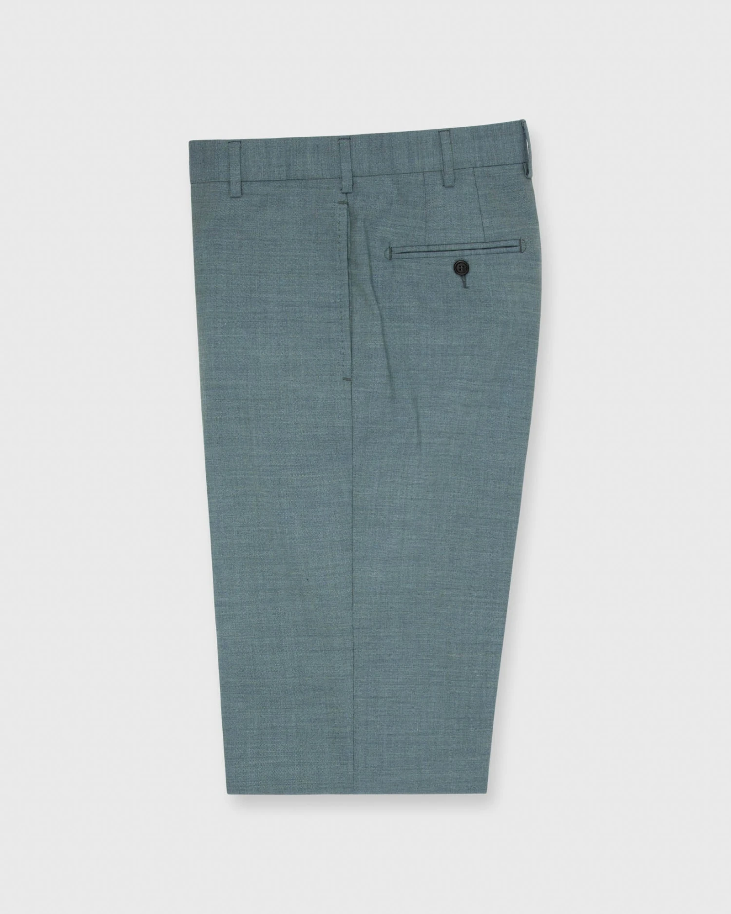 Basic Dress Trouser In Blue Sage Wool Hopsack - Image 2