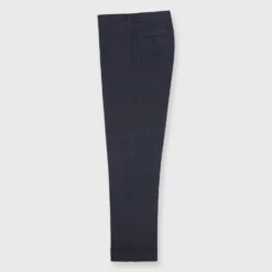 Side-Tab Dress Trouser In Char Blue Mix Stretch Flannel