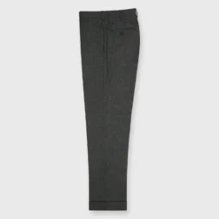 Dress Trouser In Olive Mini Houndstooth Flannel