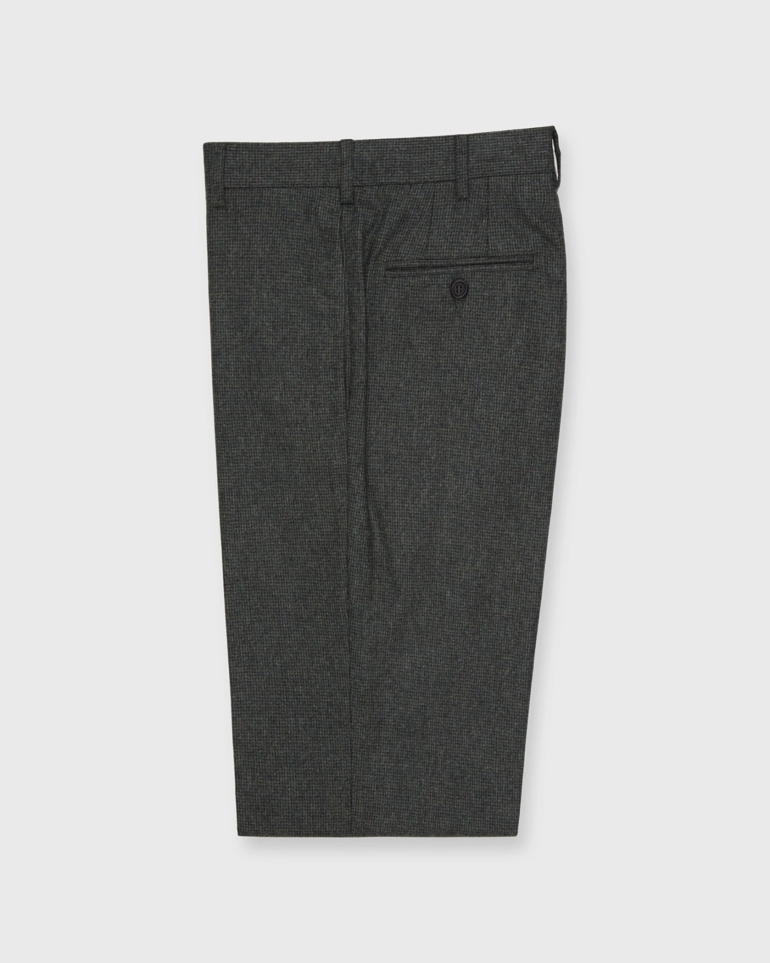 Dress Trouser In Olive Mini Houndstooth Flannel - Image 2