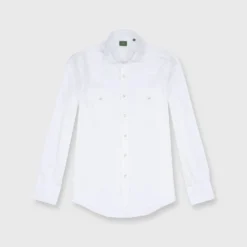 Western Work Shirt In White Poplin