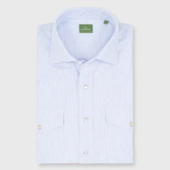 Western Work Shirt In Blue/White University Stripe Oxford