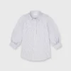 Geraldine Popover Shirt In Grey Stripe Poplin