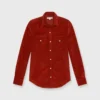 Western Shirt In Rust Stretch Cord