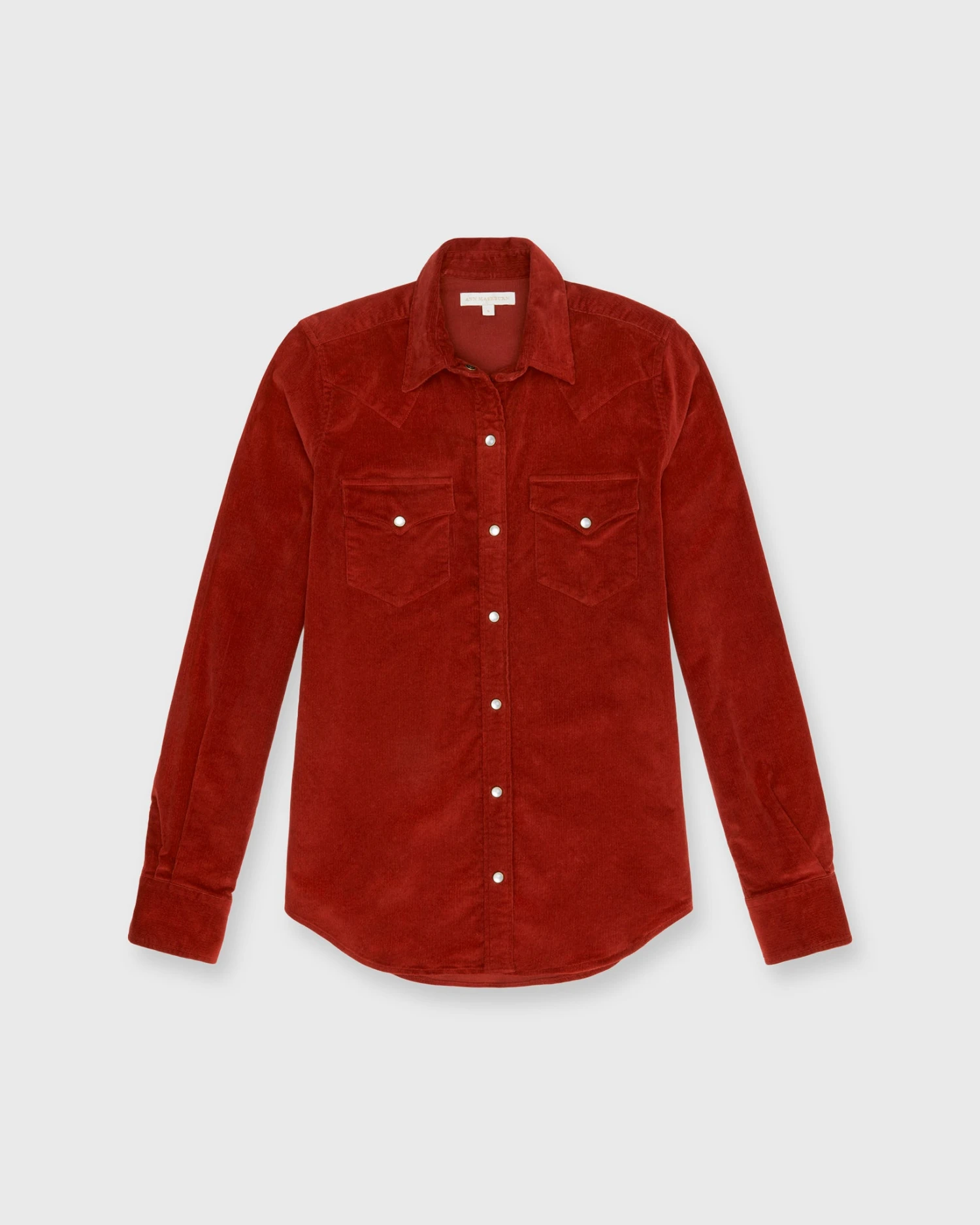 Western Shirt In Rust Stretch Cord