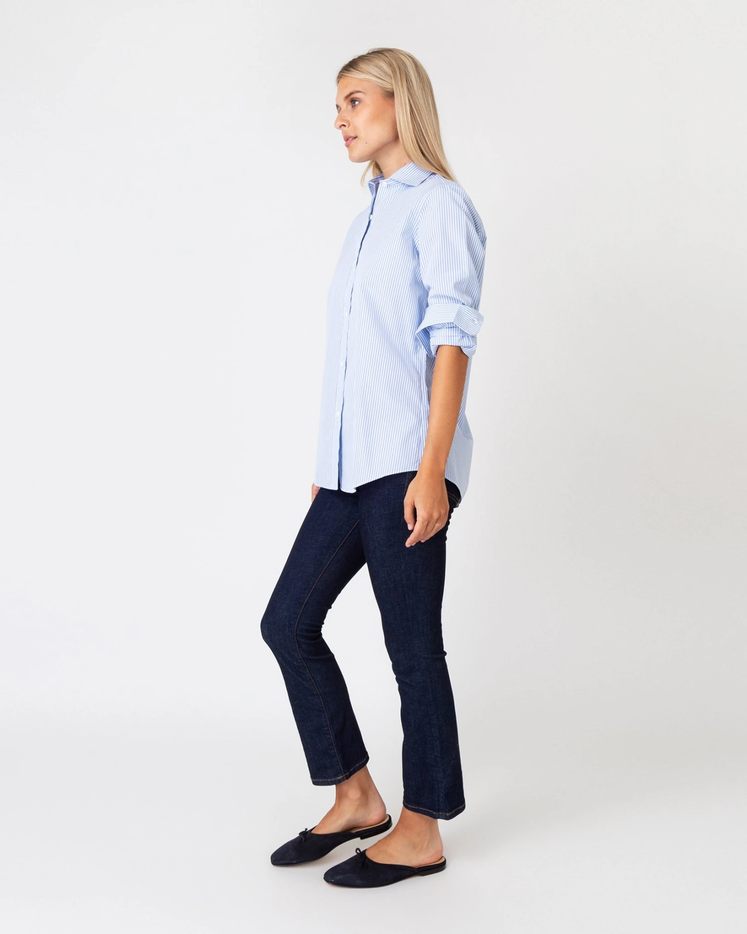 Understudy Shirt In Sky Bengal Stripe Poplin - Image 4