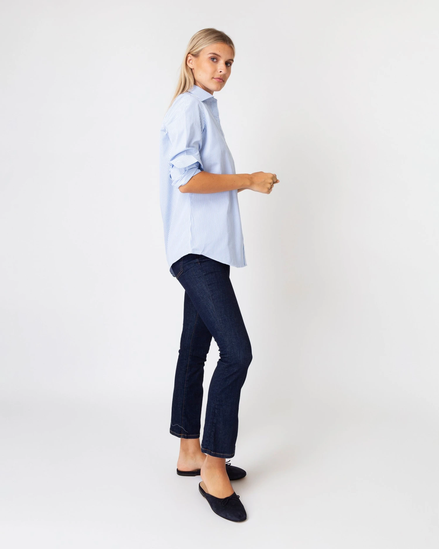 Understudy Shirt In Sky Bengal Stripe Poplin - Image 6