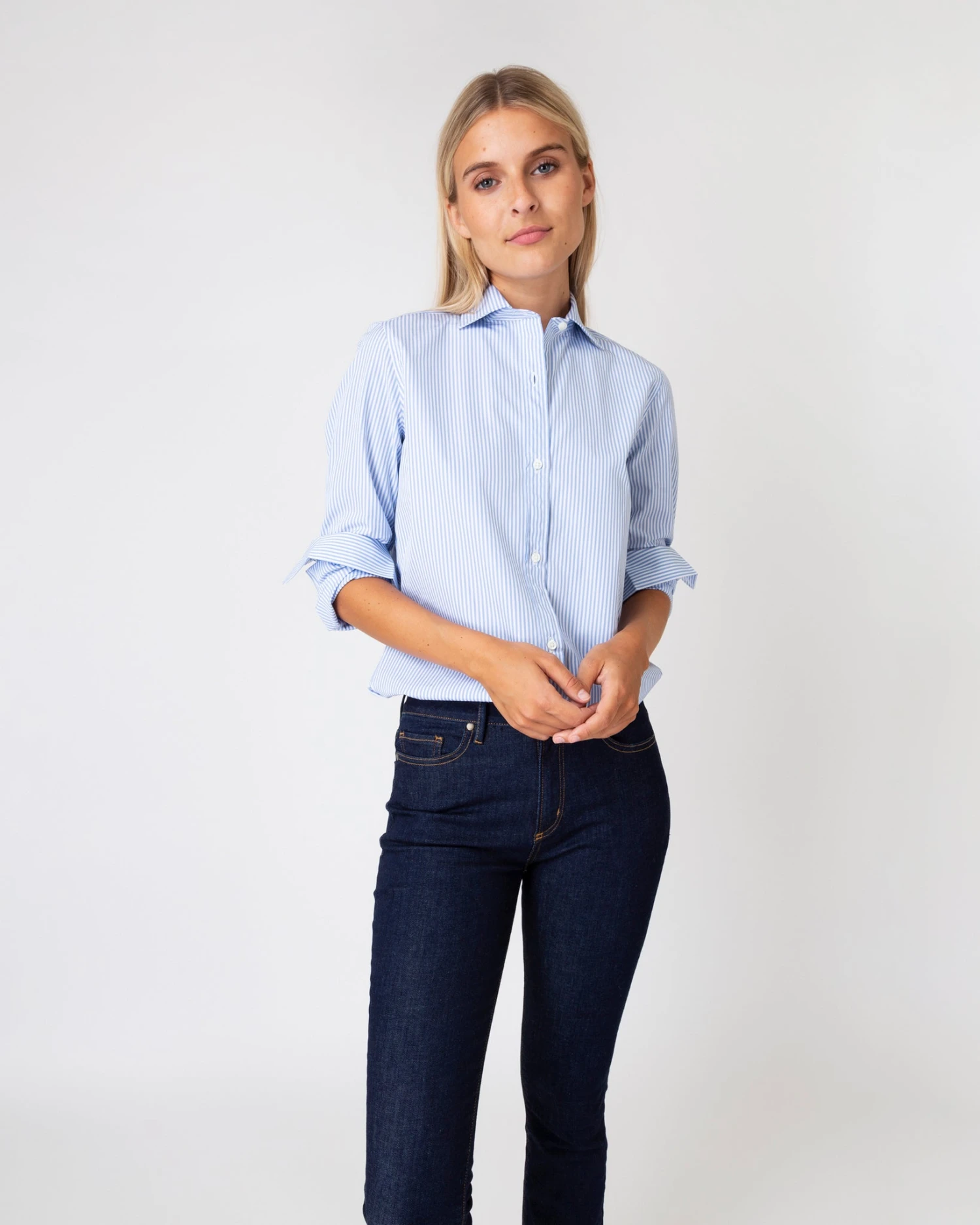 Understudy Shirt In Sky Bengal Stripe Poplin - Image 3