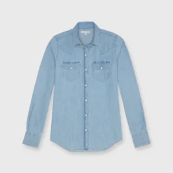 Western Shirt In Extra Lightwash Denim