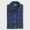 Otto Handmade Sport Shirt In Air Force/Grey/Purple Plaid Brushed Twill