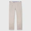 Garment-Dyed Pleated Sport Trouser In Stone Lightweight Twill