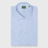 Spread Collar Dress Shirt In Light Blue Check Poplin