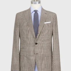 Virgil No. 3 Suit In Brown/Bone/Orange Plaid Prince Of Wales Hopsack