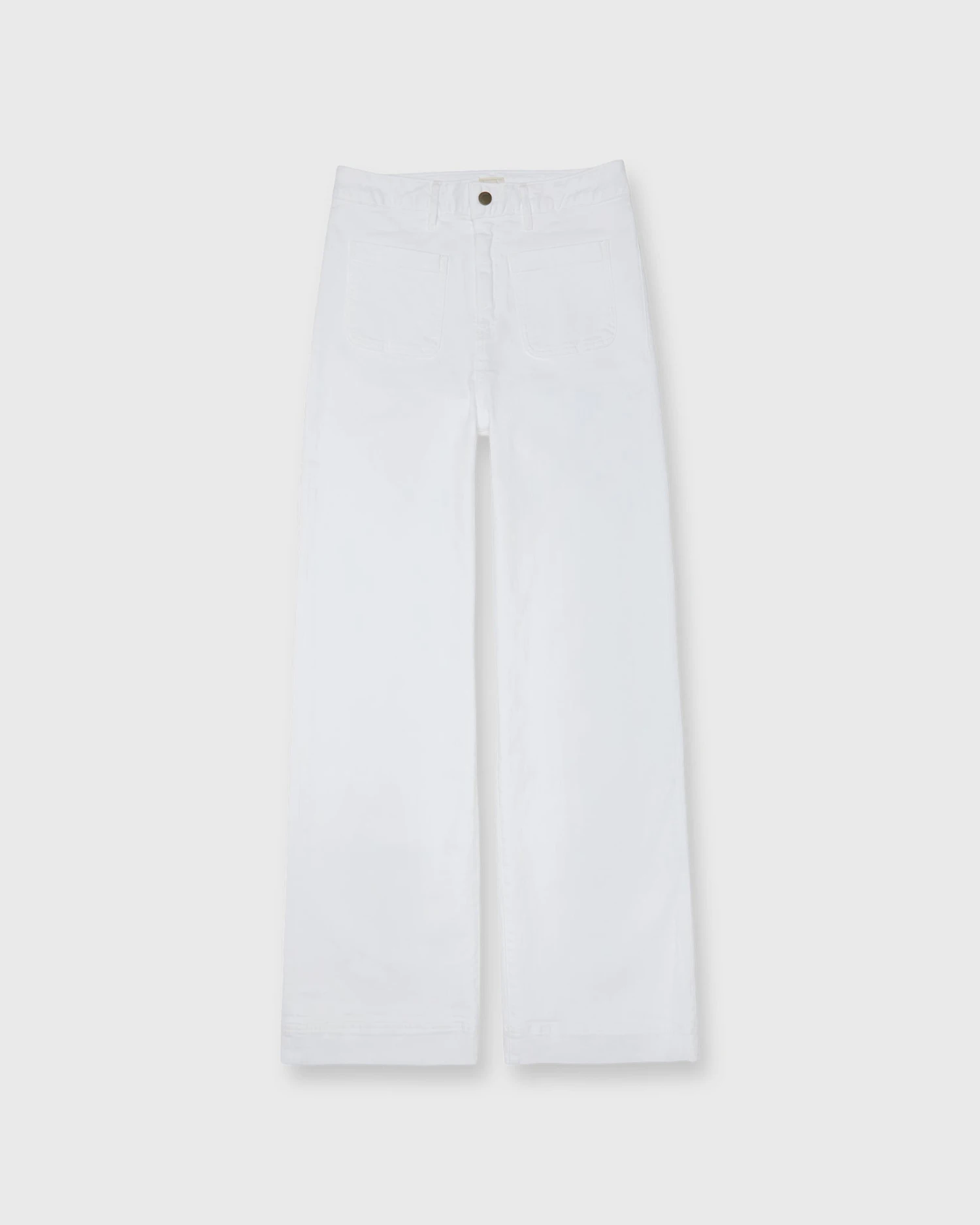 Column Patch Pocket Jean In White Stretch Denim