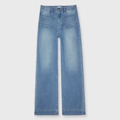 Column Patch Pocket Jean In 7-Year Indigo Stretch Denim