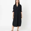 Nyala Dress In Black Poplin