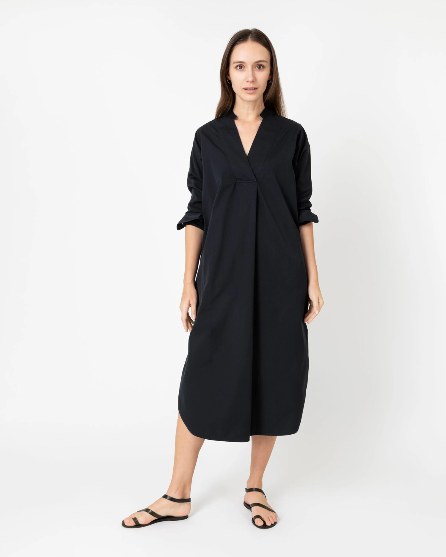 Nyala Dress In Black Poplin