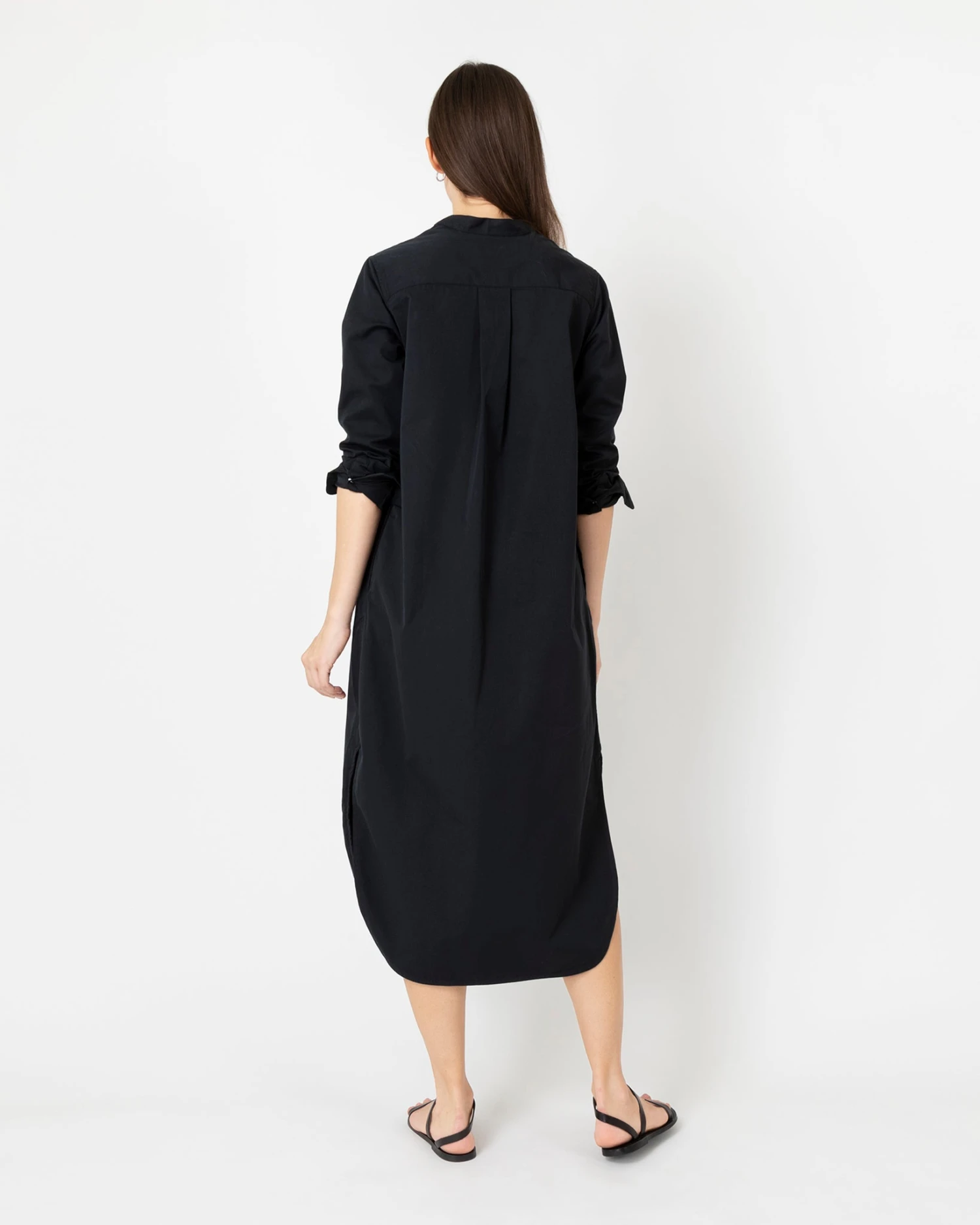 Nyala Dress In Black Poplin - Image 7