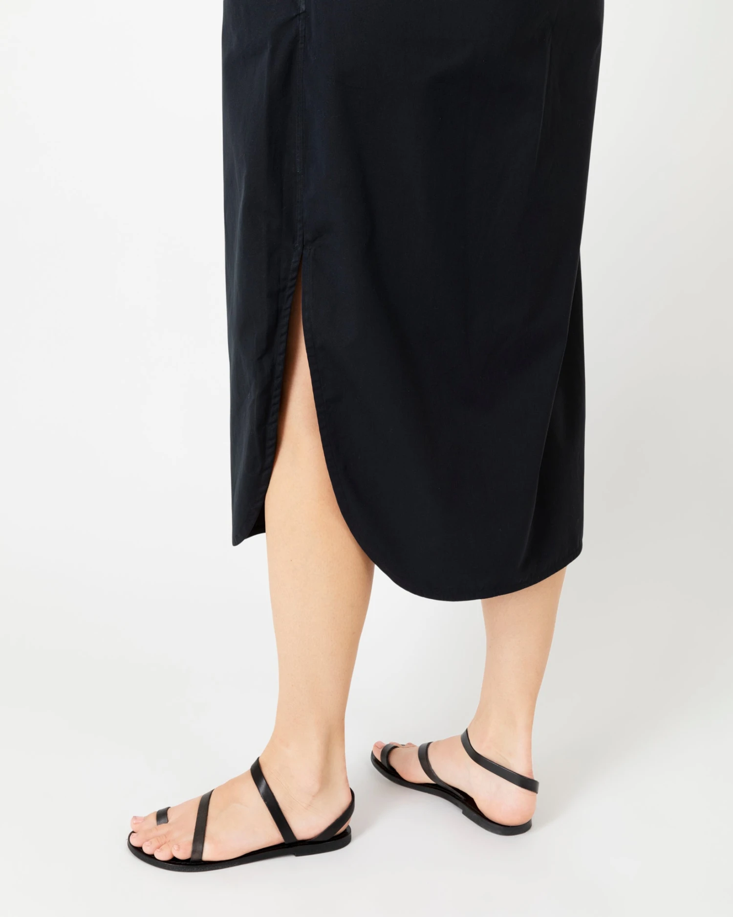 Nyala Dress In Black Poplin - Image 6
