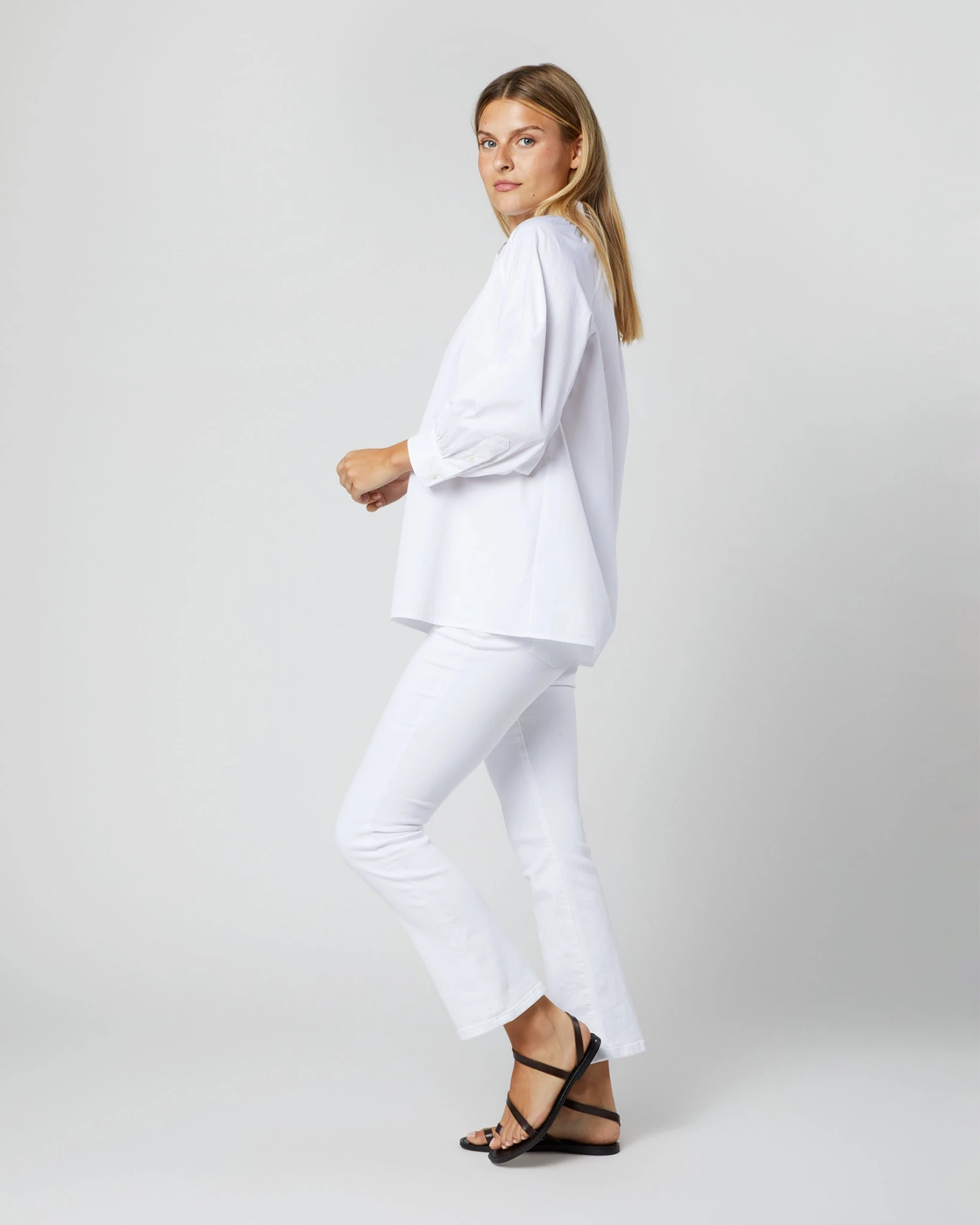 Maeve Smocking Top In White Poplin - Image 4