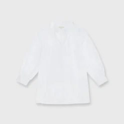 Maeve Smocking Top In White Poplin