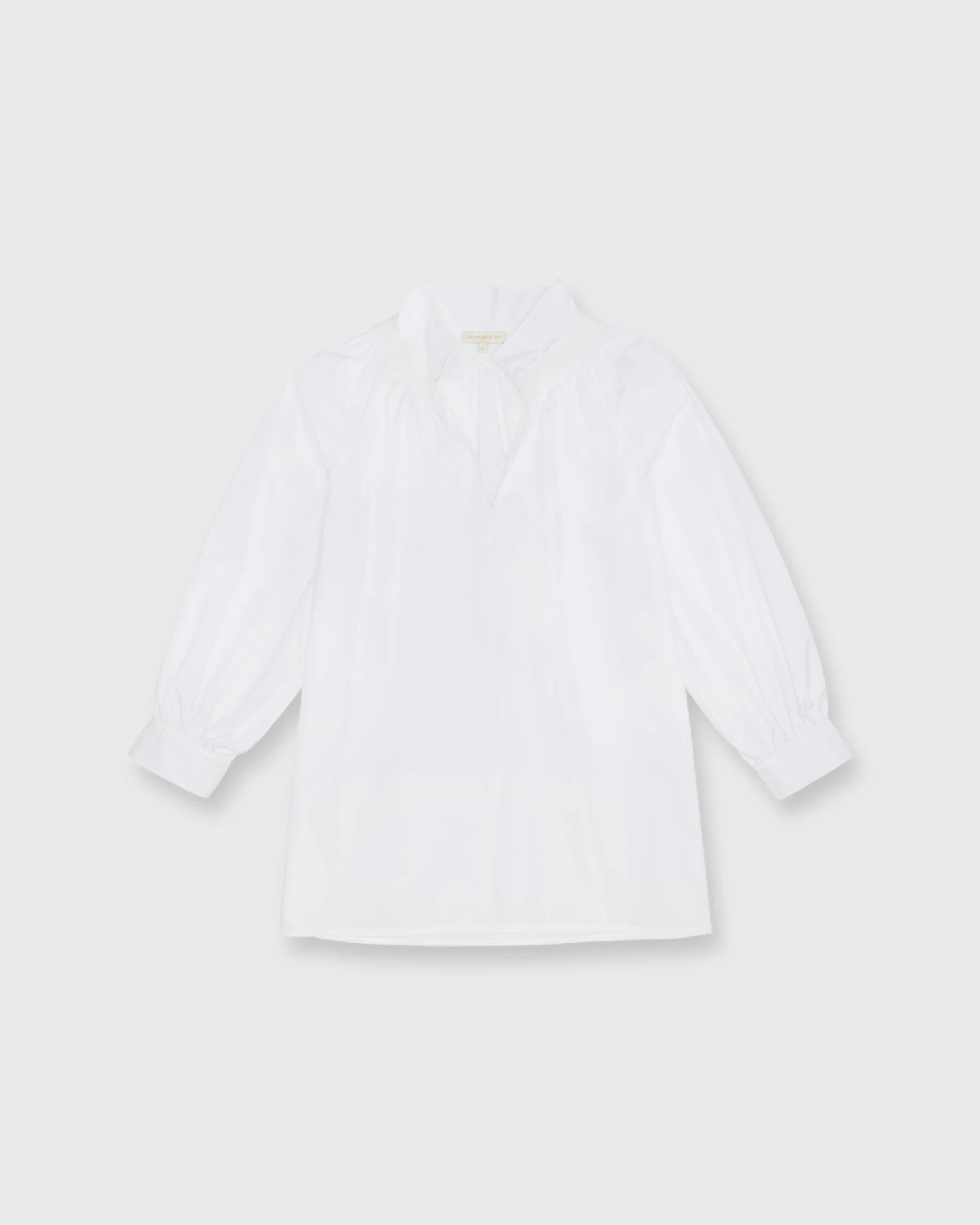 Maeve Smocking Top In White Poplin