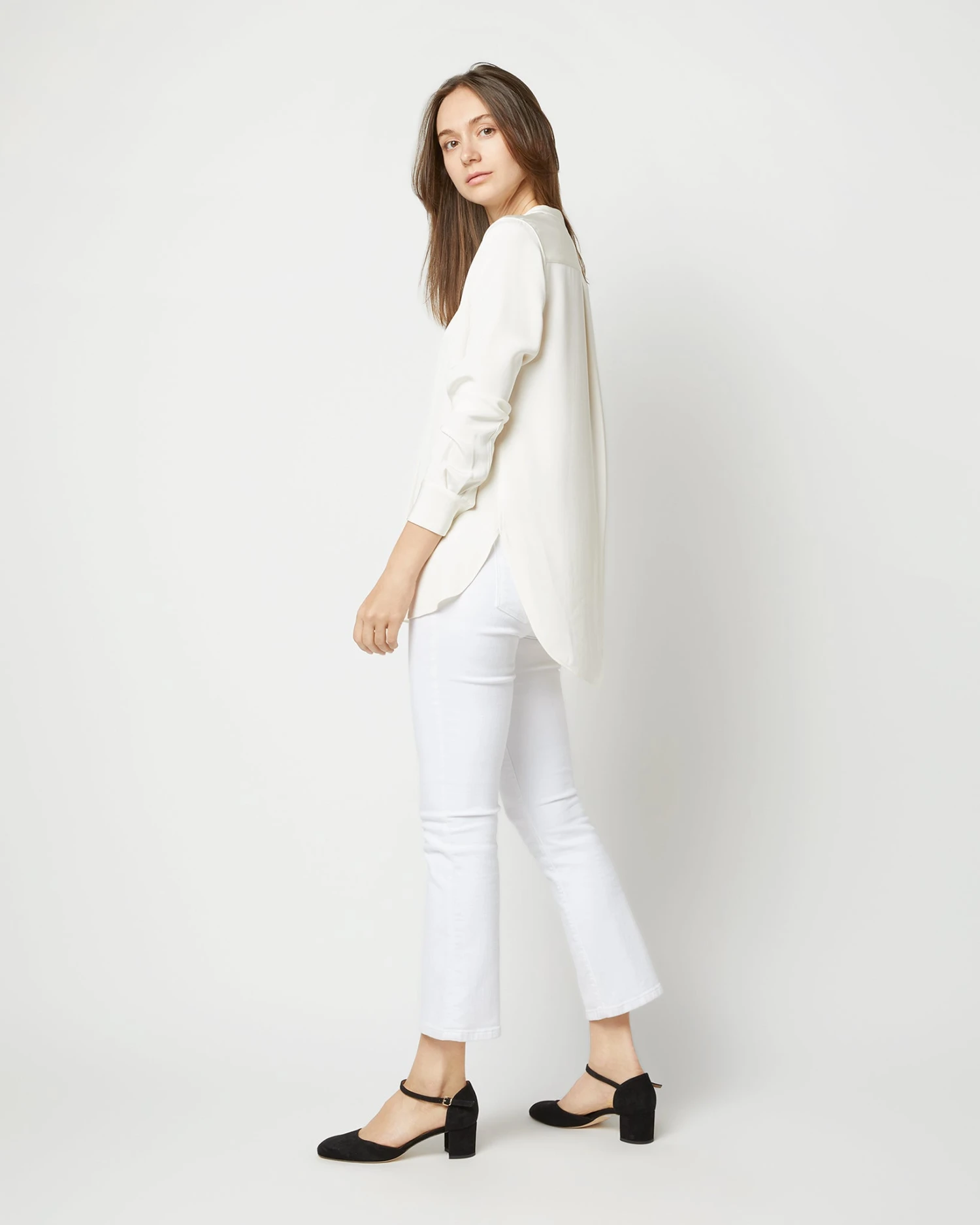 Nyala Blouse In Ivory Silk Crepe De Chine - Image 5