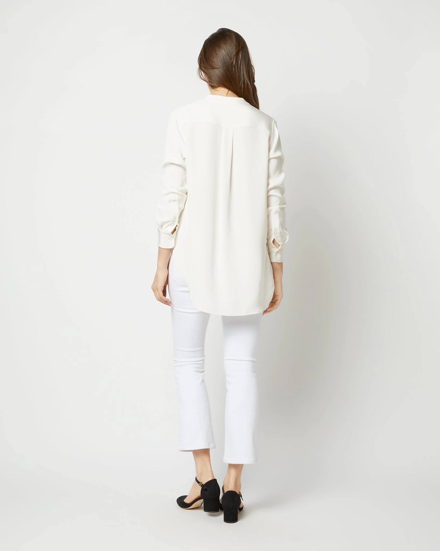 Nyala Blouse In Ivory Silk Crepe De Chine - Image 6