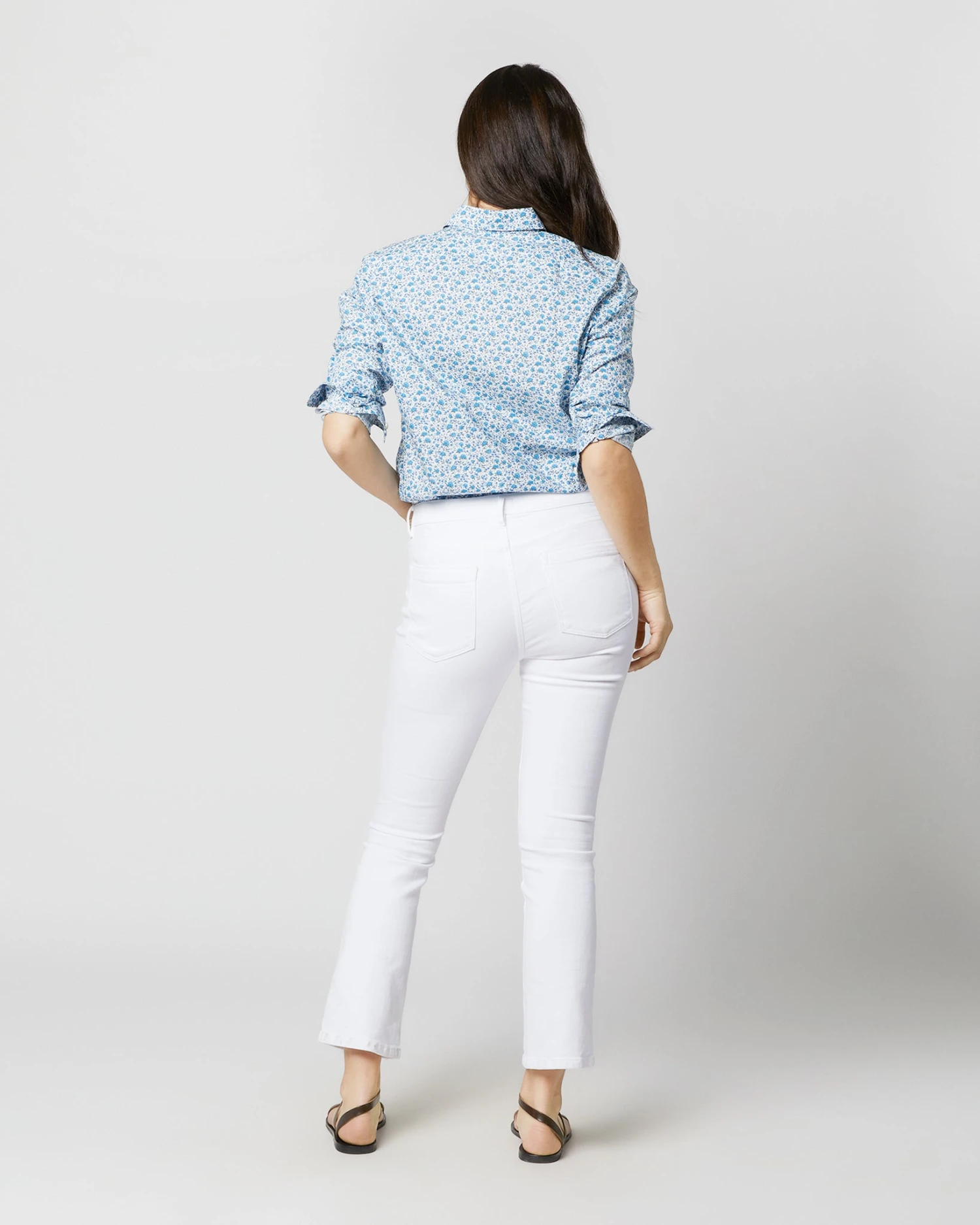 Tomboy Popover Shirt In Blue Multi Canyon Clover Liberty Fabric - Image 6
