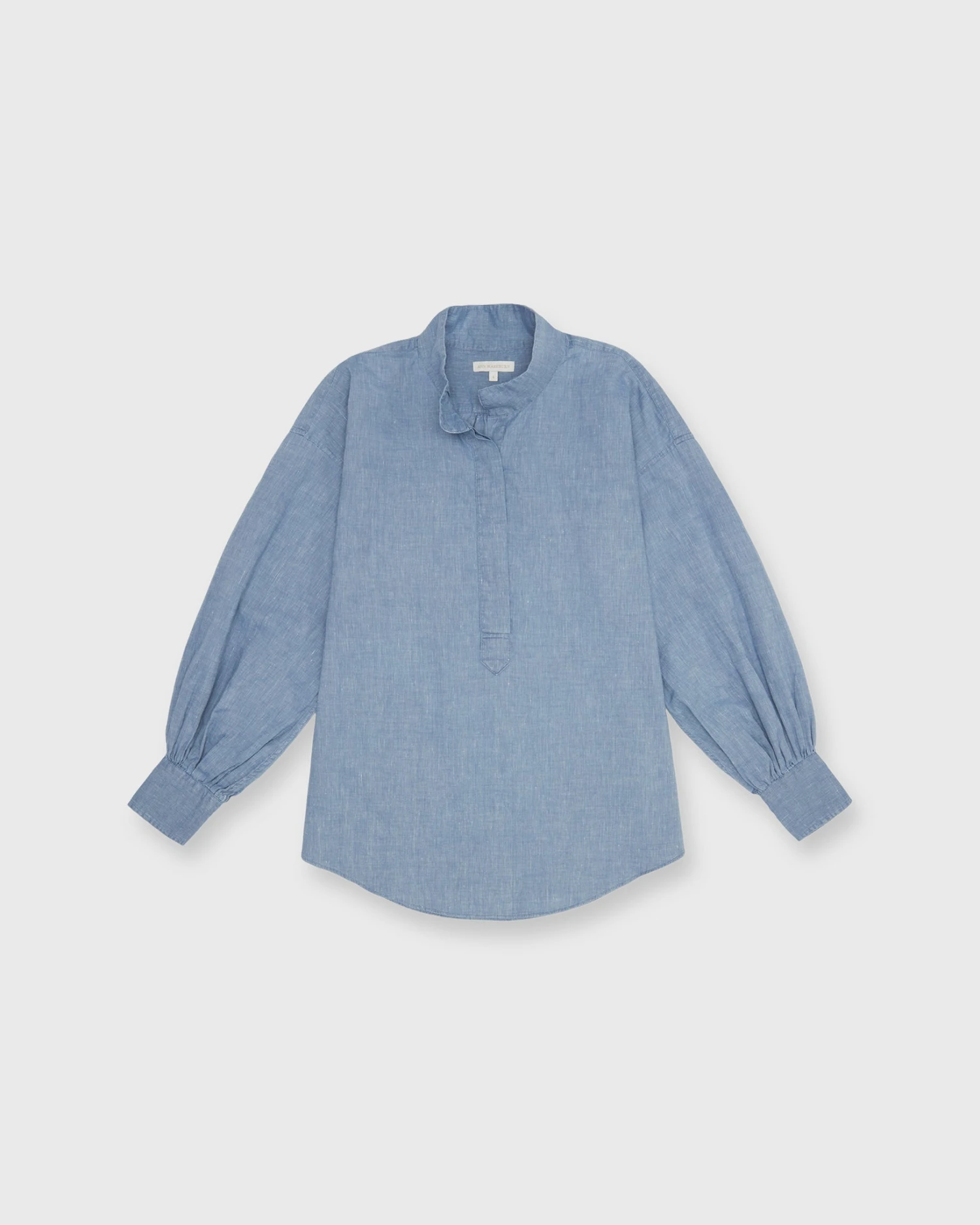 Anaya Popover Shirt In Extra Light Washed Cotolino Chambray