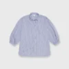 Volume Kimono Shirt In Blue/White Stripe Chambray