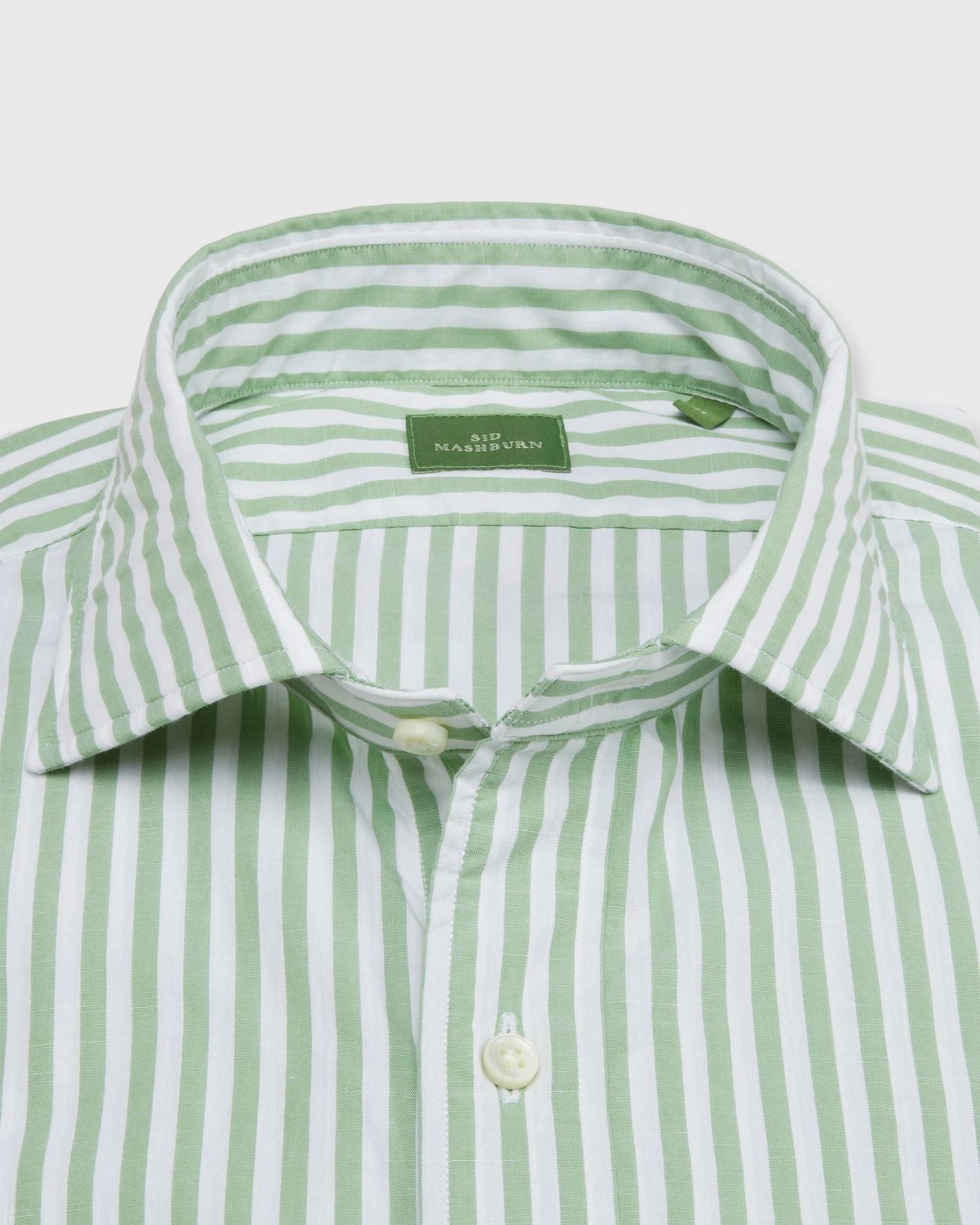 Spread Collar Sport Shirt In Clover Stripe Chambray - Image 2