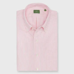 Button-Down Sport Shirt In Sriracha University Stripe Oxford
