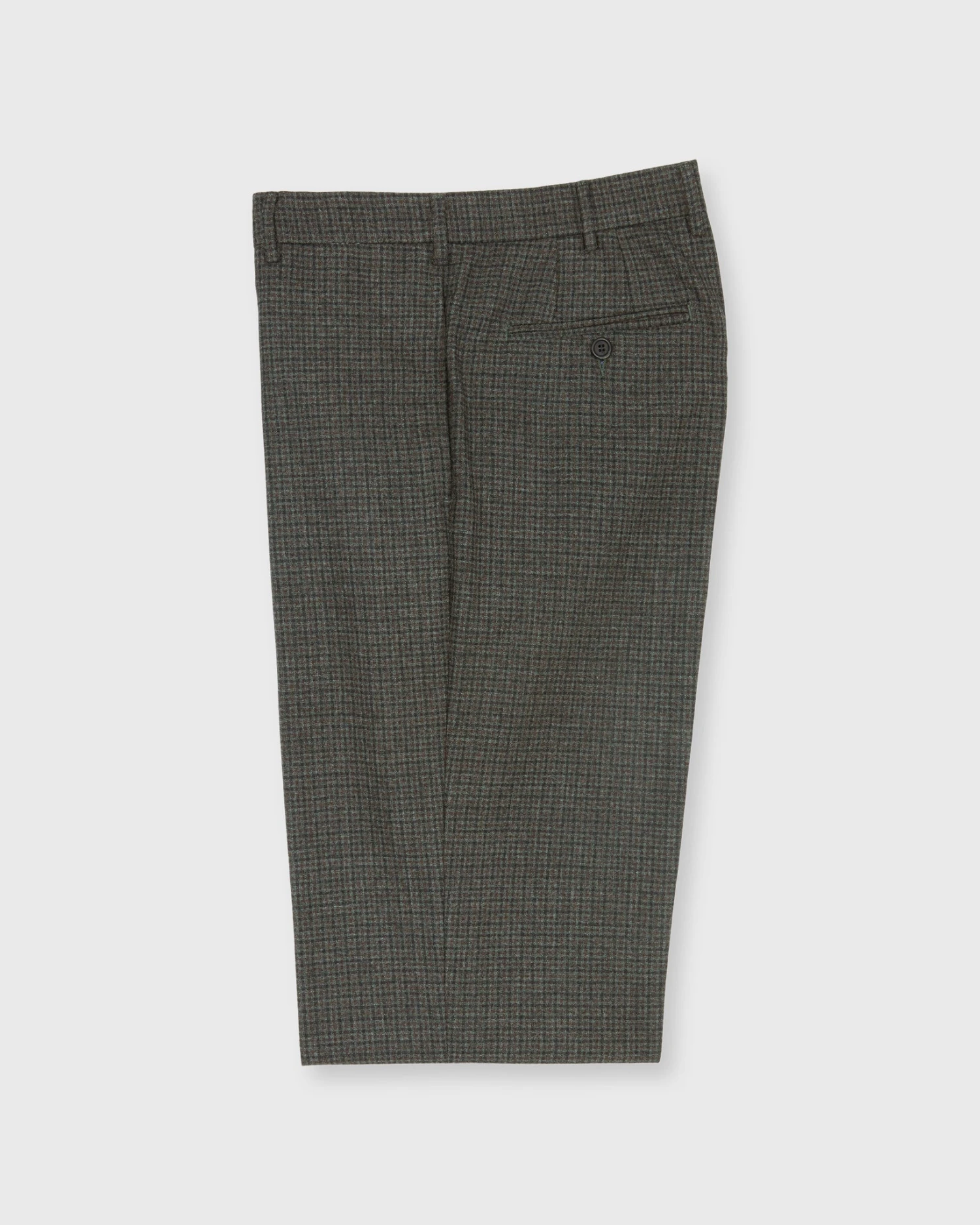 Dress Trouser In Olive/Navy/Brown Check Brushed Hopsack - Image 2