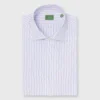 Spread Collar Dress Shirt In Lavender Multi Stripe Poplin