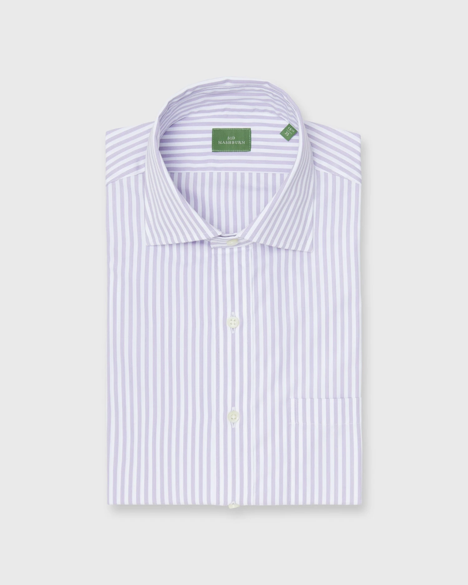 Spread Collar Dress Shirt In Lavender Multi Stripe Poplin
