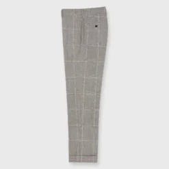 Field Trouser In Flax/Chocolate Glen Plaid Plainweave