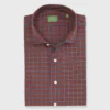 Spread Collar Sport Shirt In Sunset/Wintergreen Check Poplin
