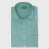 Spread Collar Sport Shirt In Juniper/Blue/Sky Tattersall Poplin