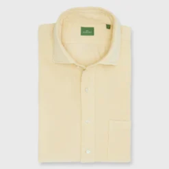 Spread Collar Sport Shirt In Straw Corduroy