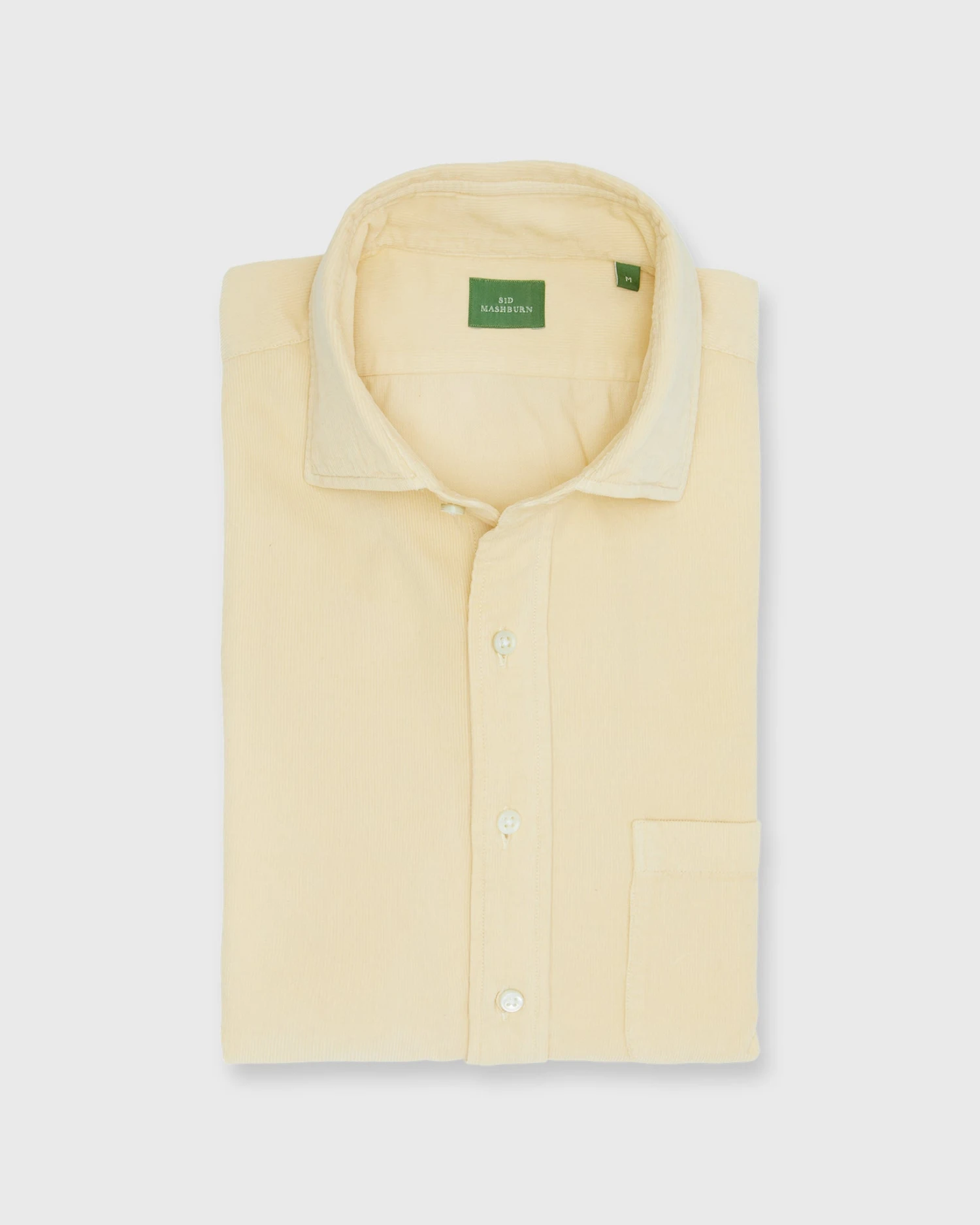 Spread Collar Sport Shirt In Straw Corduroy