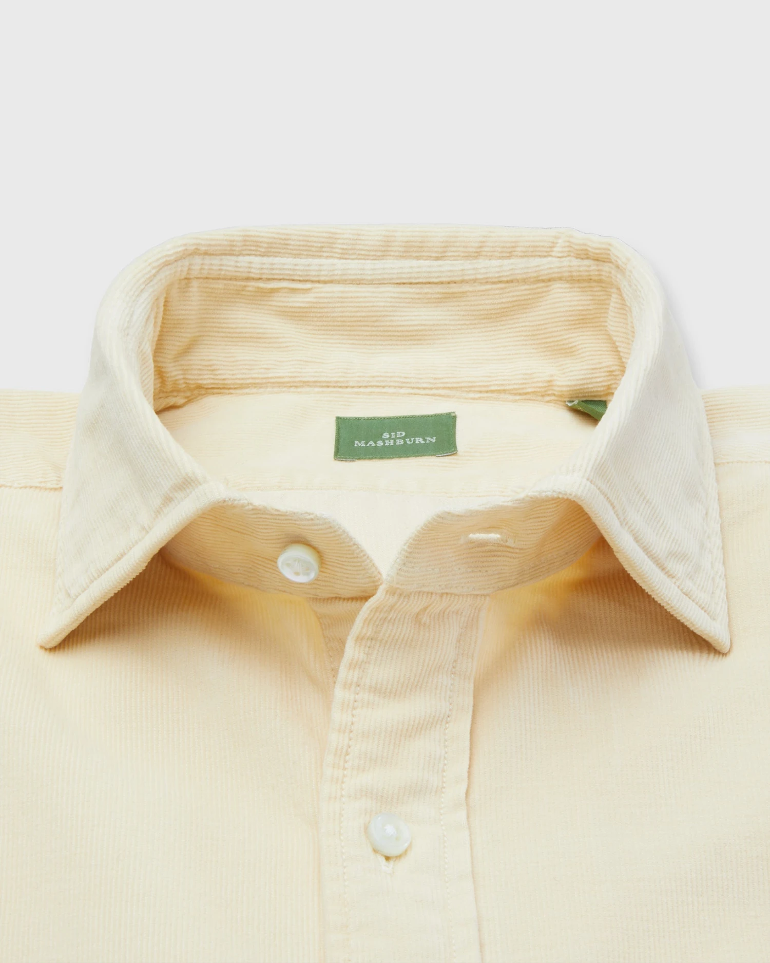 Spread Collar Sport Shirt In Straw Corduroy - Image 3
