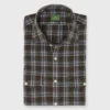 Work Shirt In Brown/Sky/Bone Plaid Brushed Plainweave